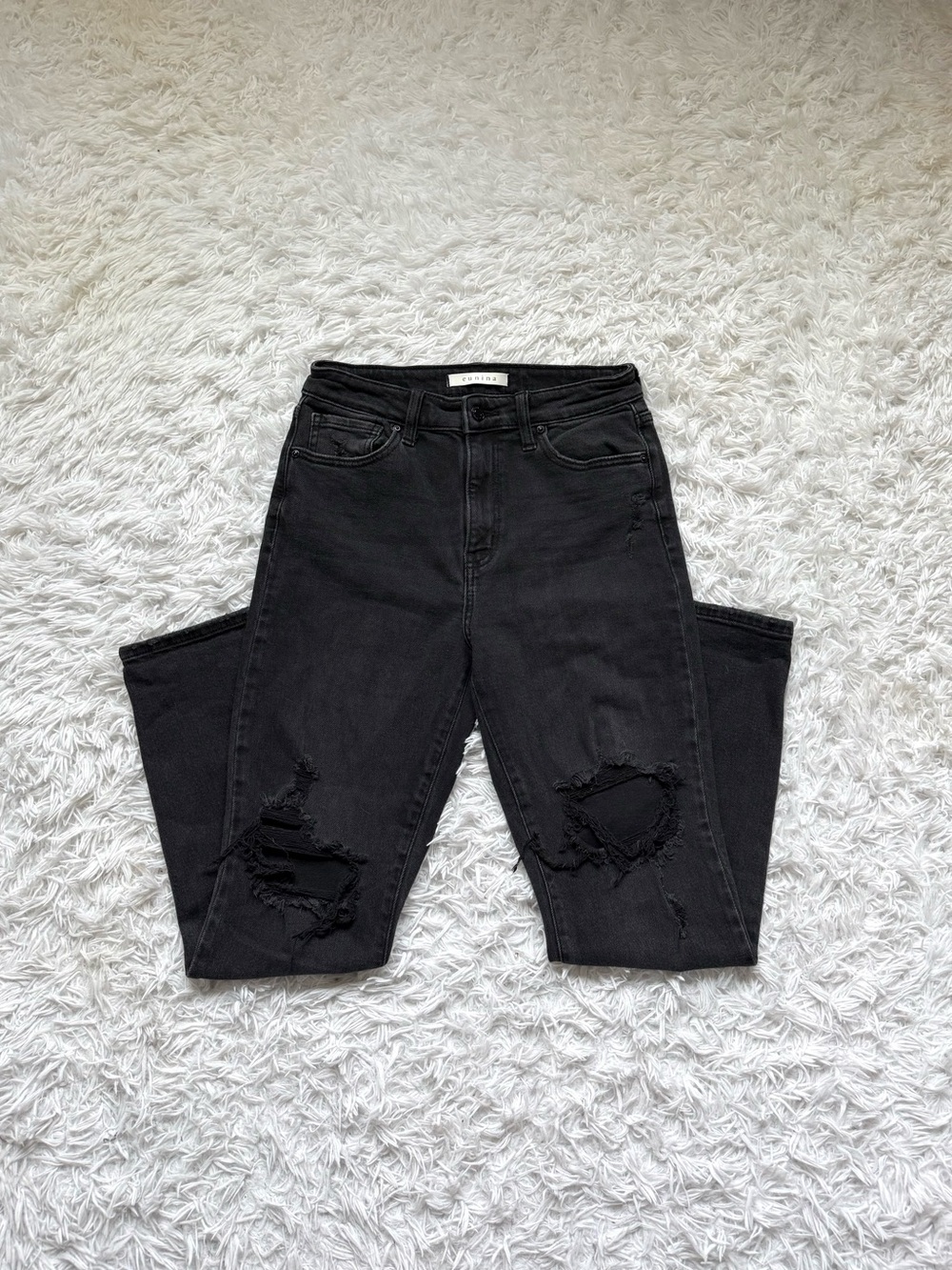 Eunina High-Rise Distressed Mom Jeans